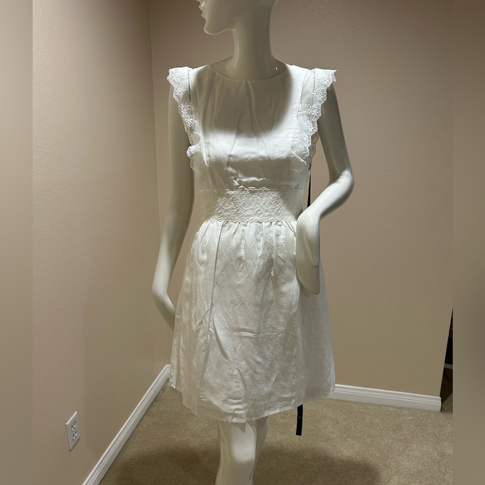 NWT JNSQ Size 2 Eva Off White Summer Linen Mini Dress